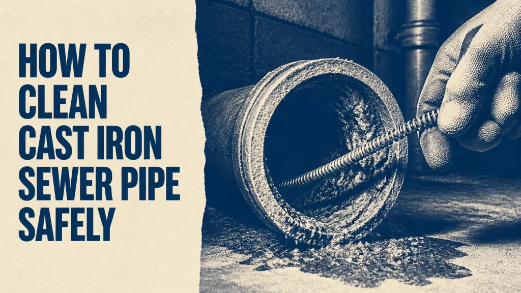 how to clean cast iron sewer pipe