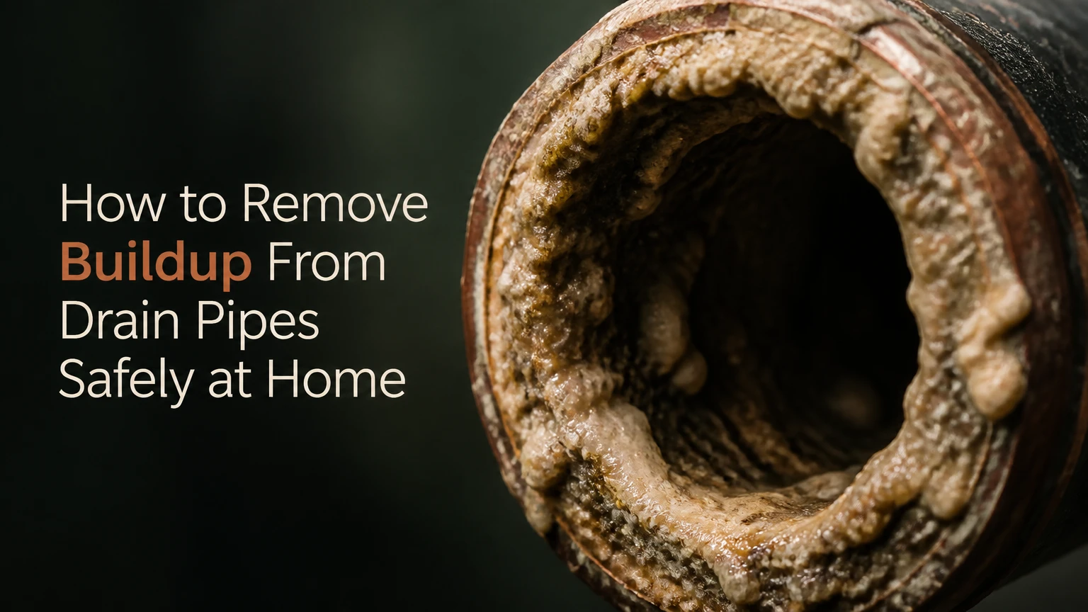 how to remove buildup from drain pipes