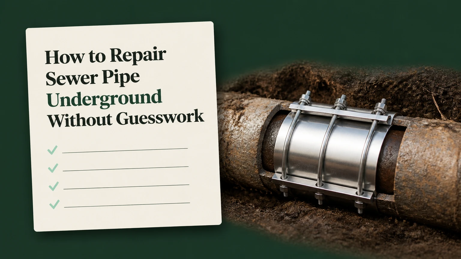 how to repair sewer pipe underground