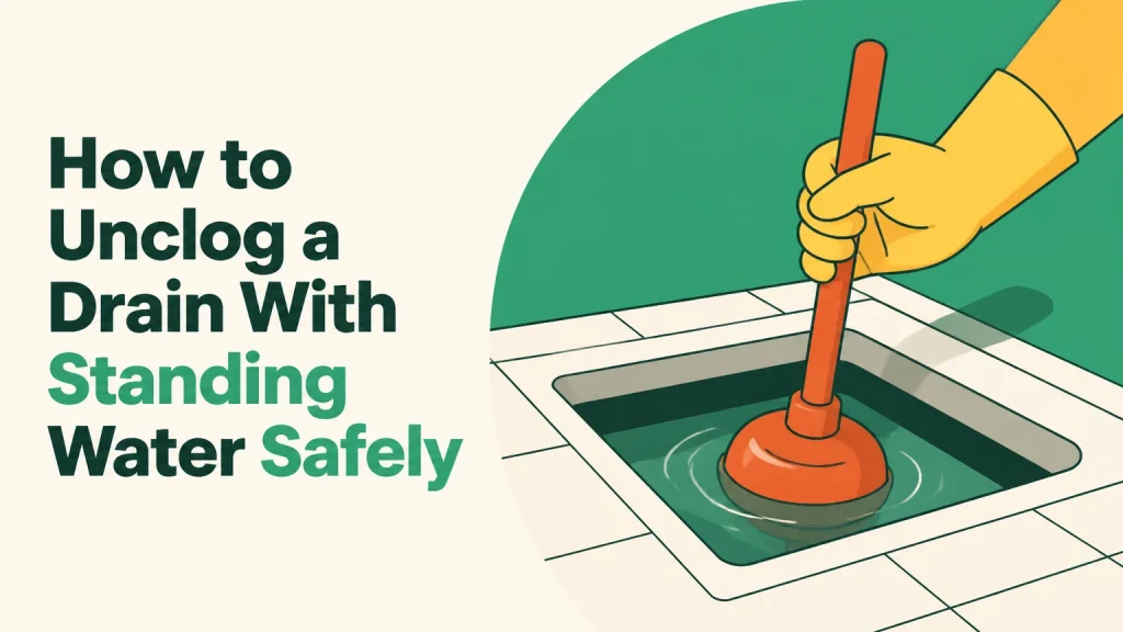 how to unclog a drain with standing water