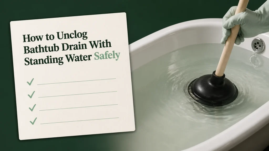 how to unclog bathtub drain with standing water
