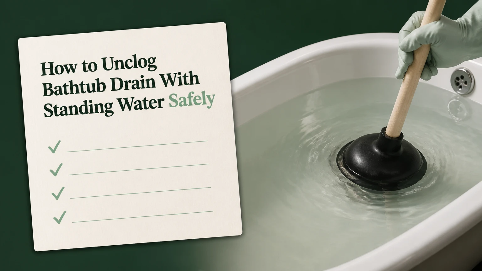 how to unclog bathtub drain with standing water