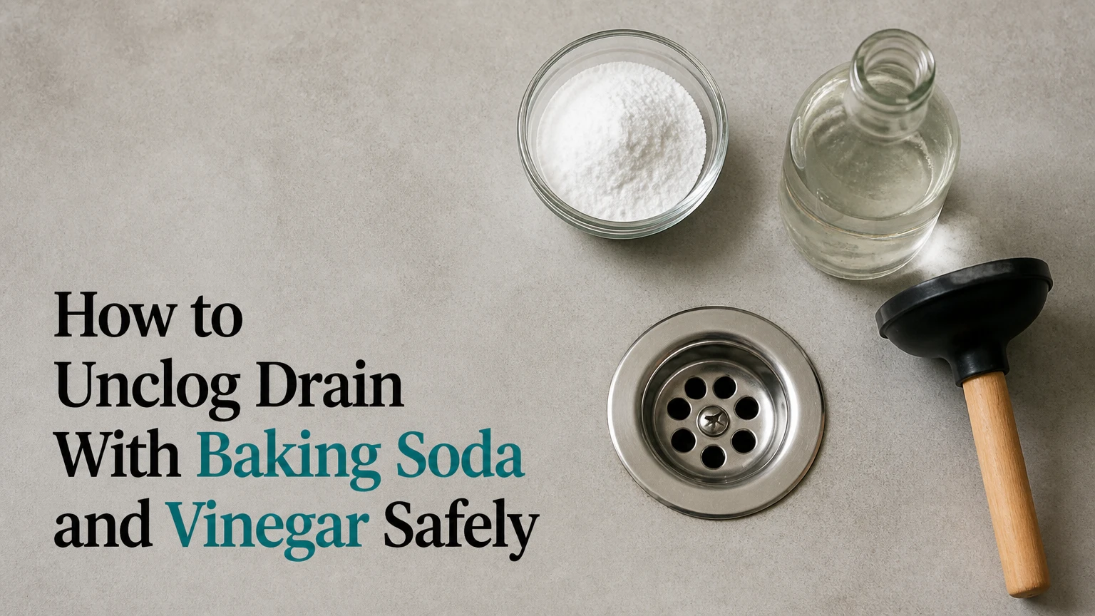 how to unclog drain with baking soda and vinegar