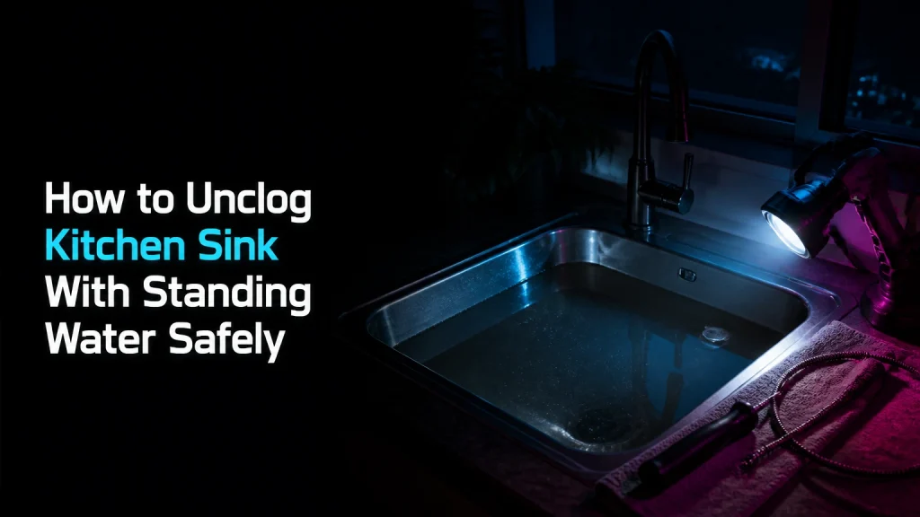 how to unclog kitchen sink with standing water