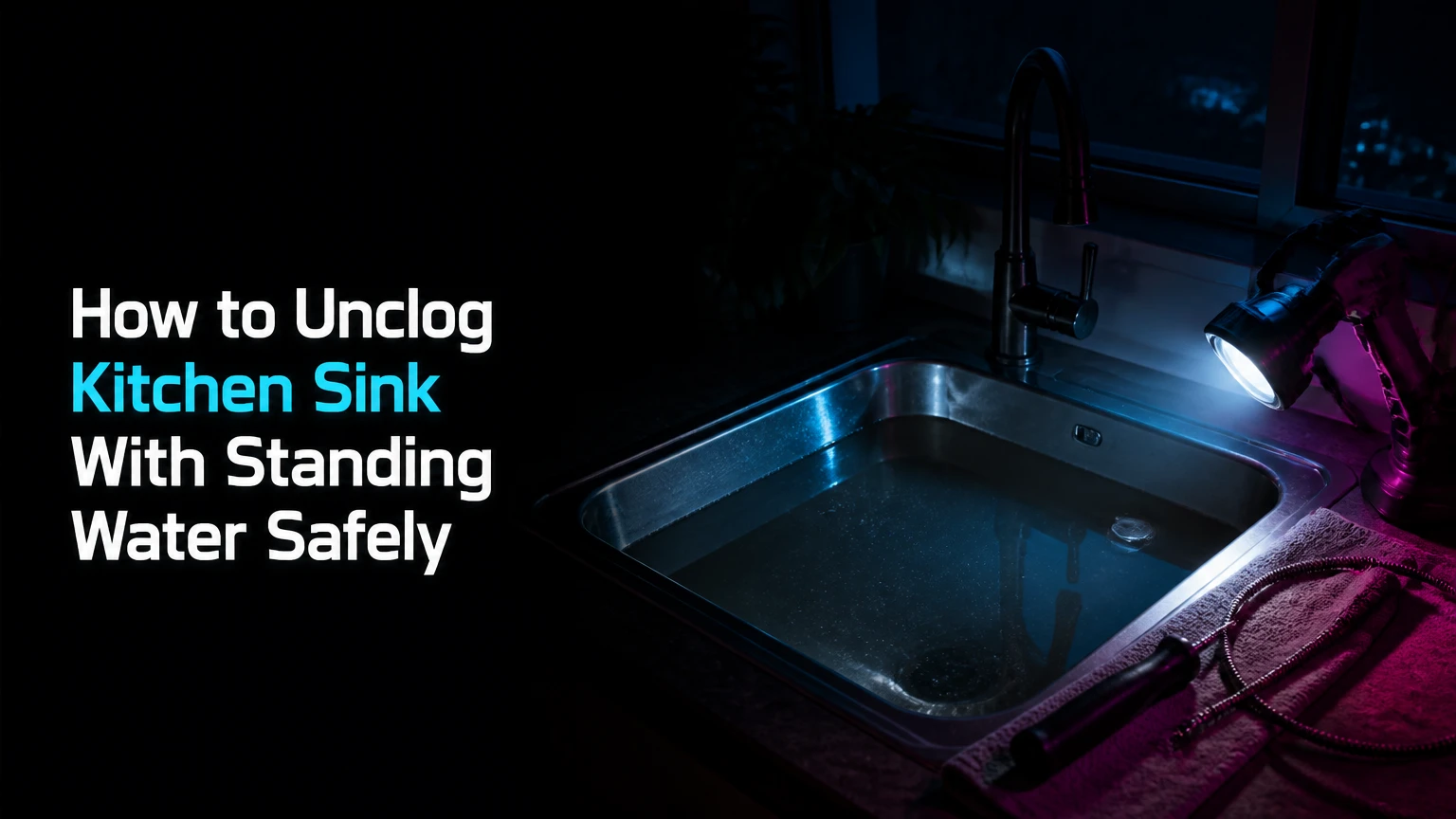 how to unclog kitchen sink with standing water