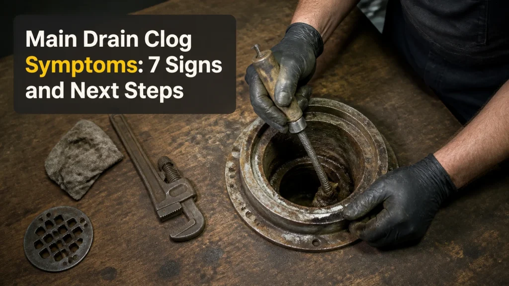 main drain clog symptoms