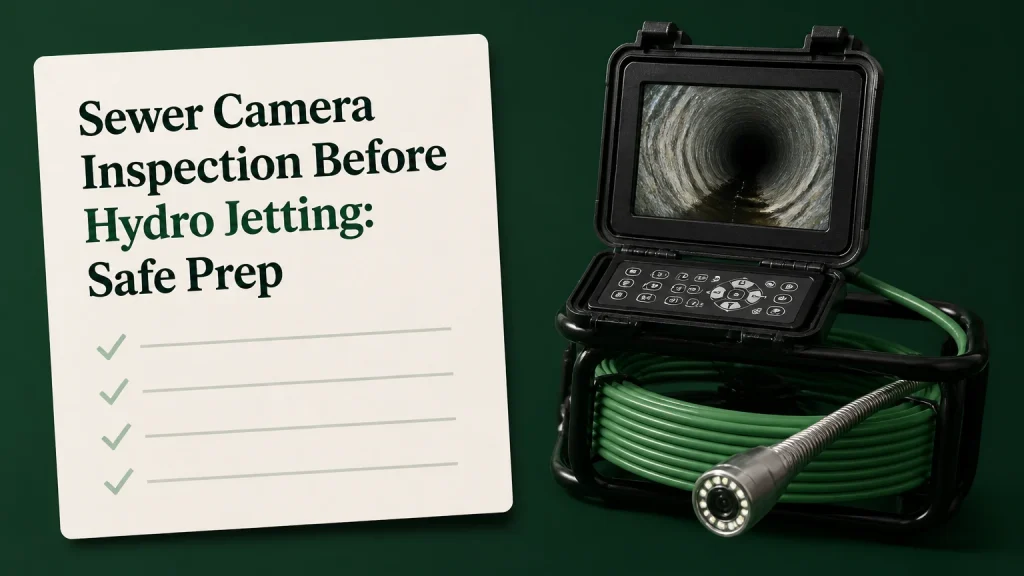 sewer camera inspection before hydro jetting
