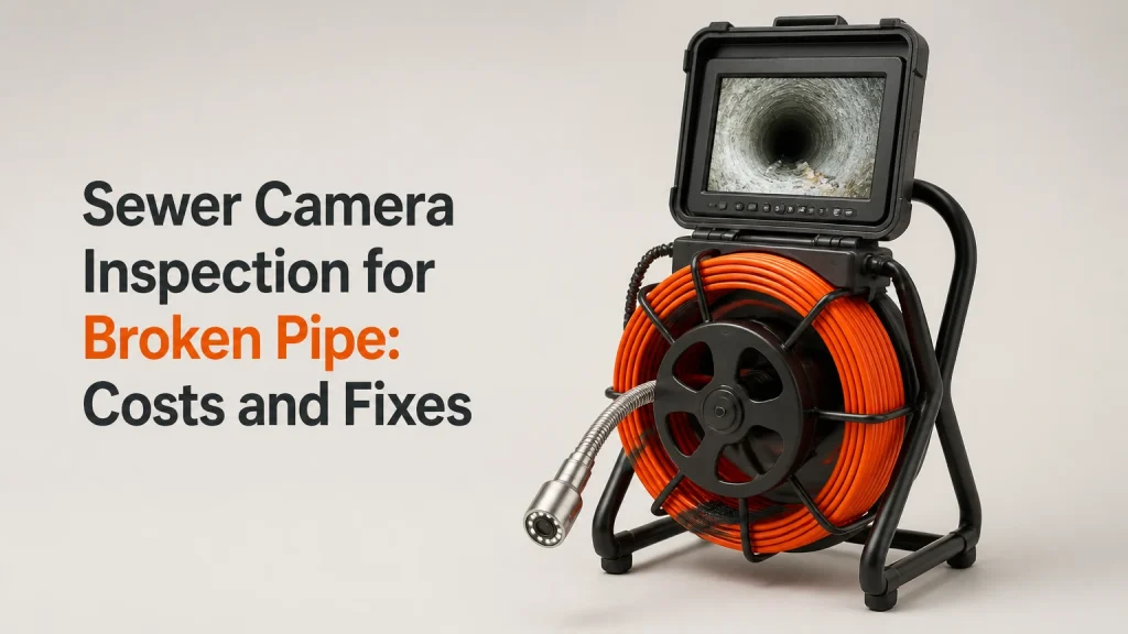 sewer camera inspection for broken pipe