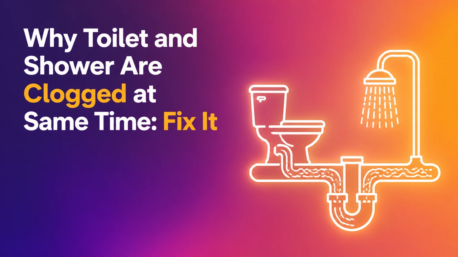 why toilet and shower are clogged at same time