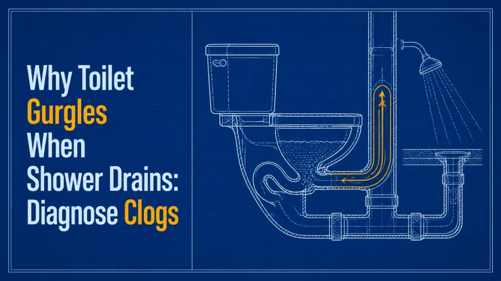 why toilet gurgles when shower drains